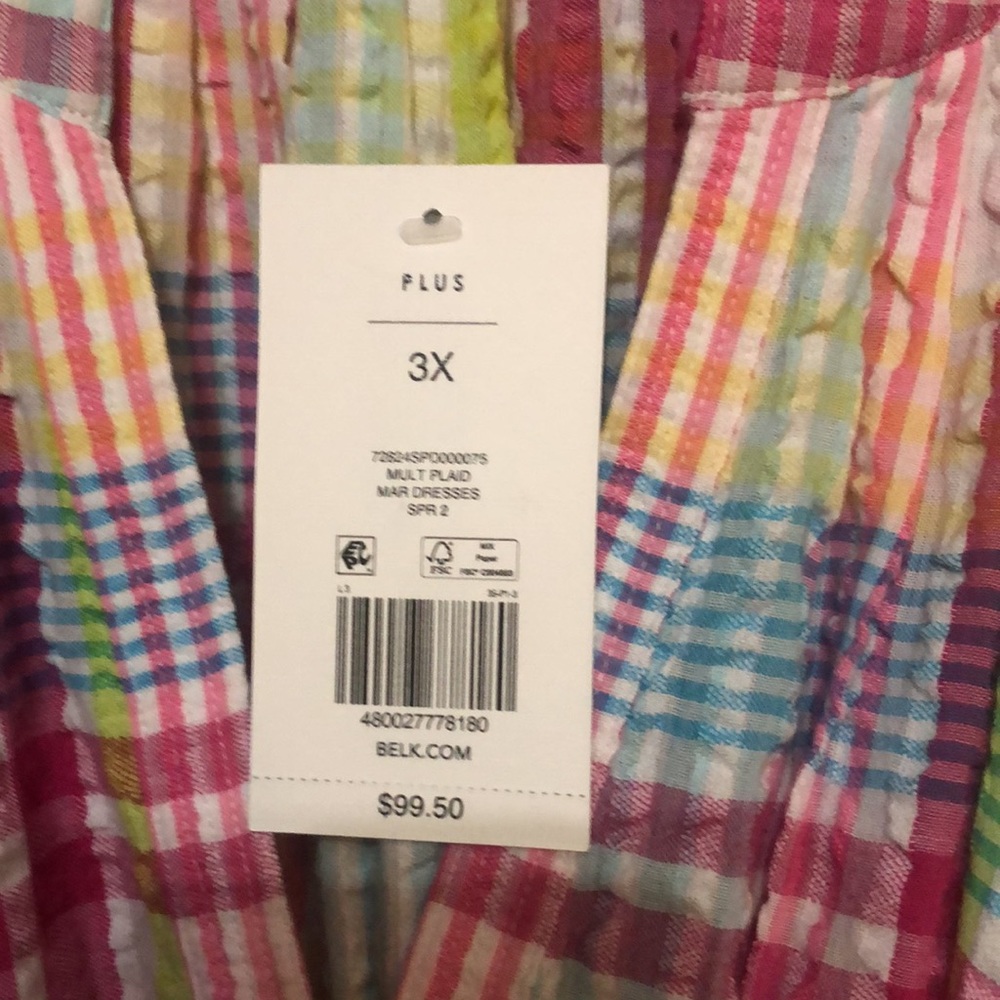 NWT Crown & Ivy Yarn Dyed Dress 3X - Picture 5 of 6